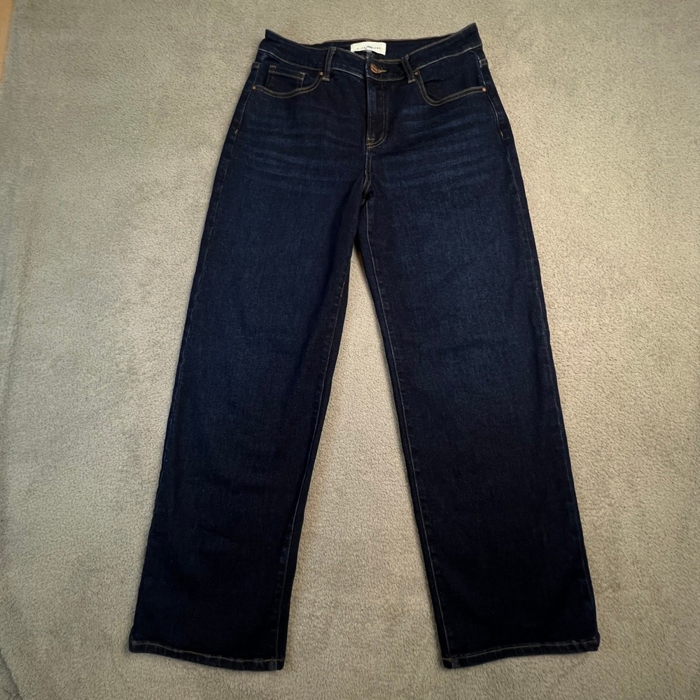 Risen Jeans Women's Size 7 High Rise Wide Leg Dark Wash Denim Jeans 28" Waist